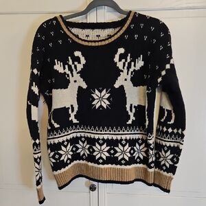 Black and White Reindeer Sweater